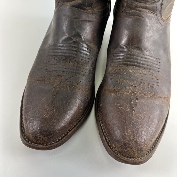 Dan Post Albany Boot Western Cowboy Brown Leather Bucklace Pull One Mens 9 EWide - Picture 4 of 16